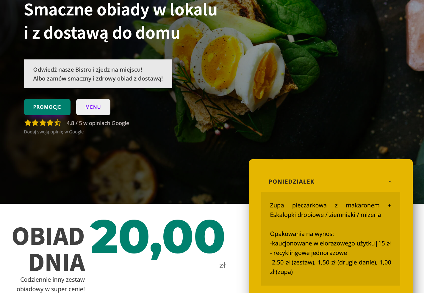 Informacja na stronie Bistro z Ikrą